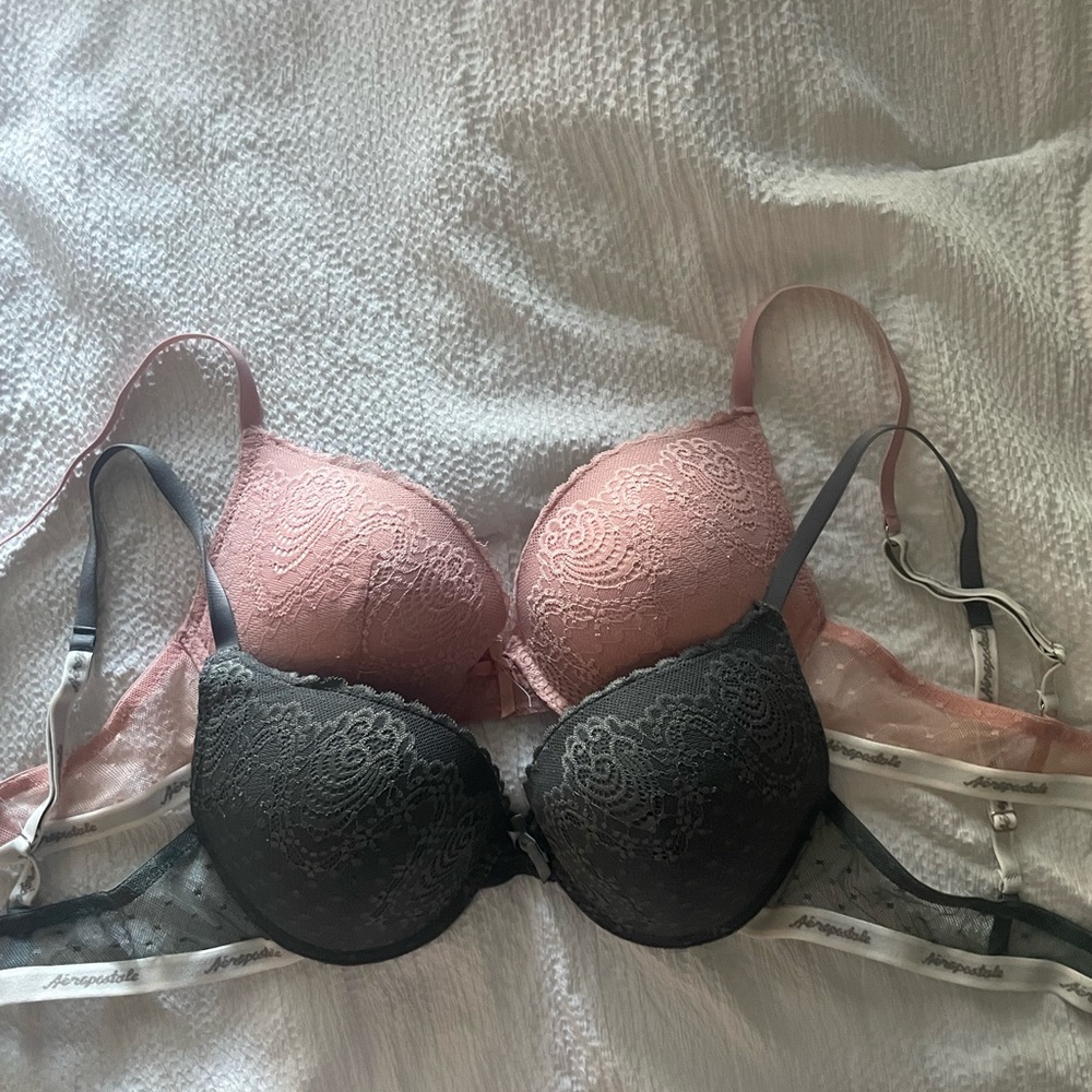 Aeropostale Pushup Bra Set - Black and Pink